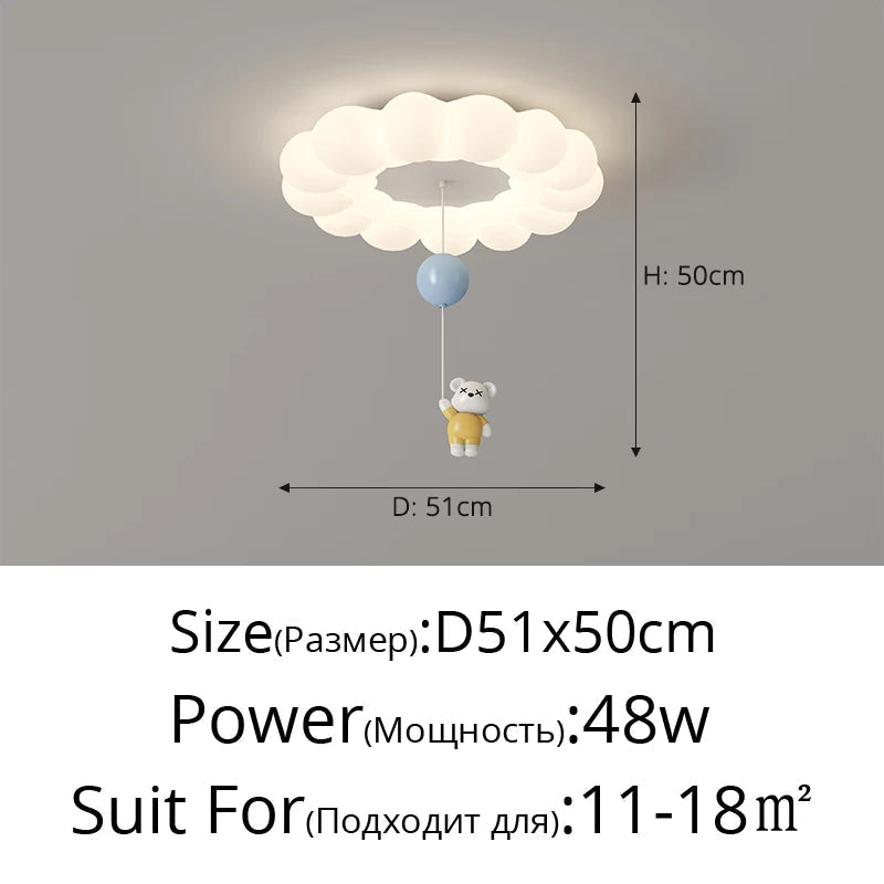 plafonnier ours lapin nuage pour éclairage intérieur enfant