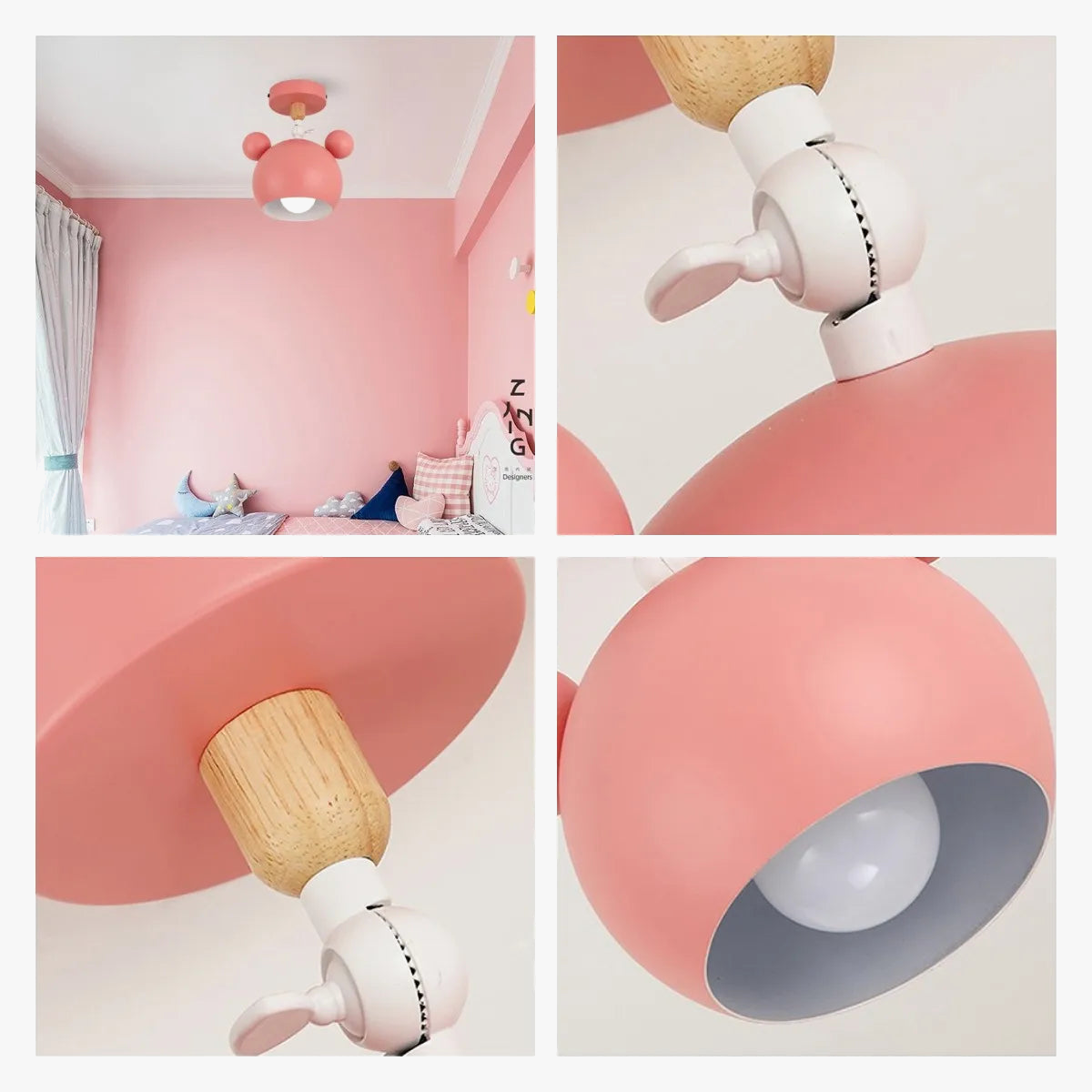 plafonnier panda dessin animé style nordique pour enfants intérieur
