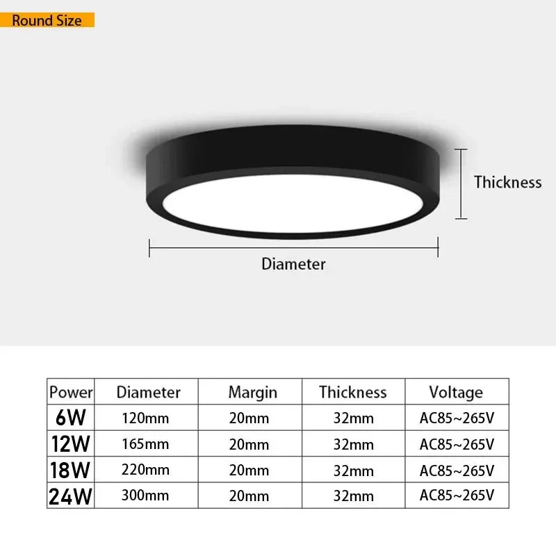 plafonnier à panneau led rond et carré pour décoration intérieure