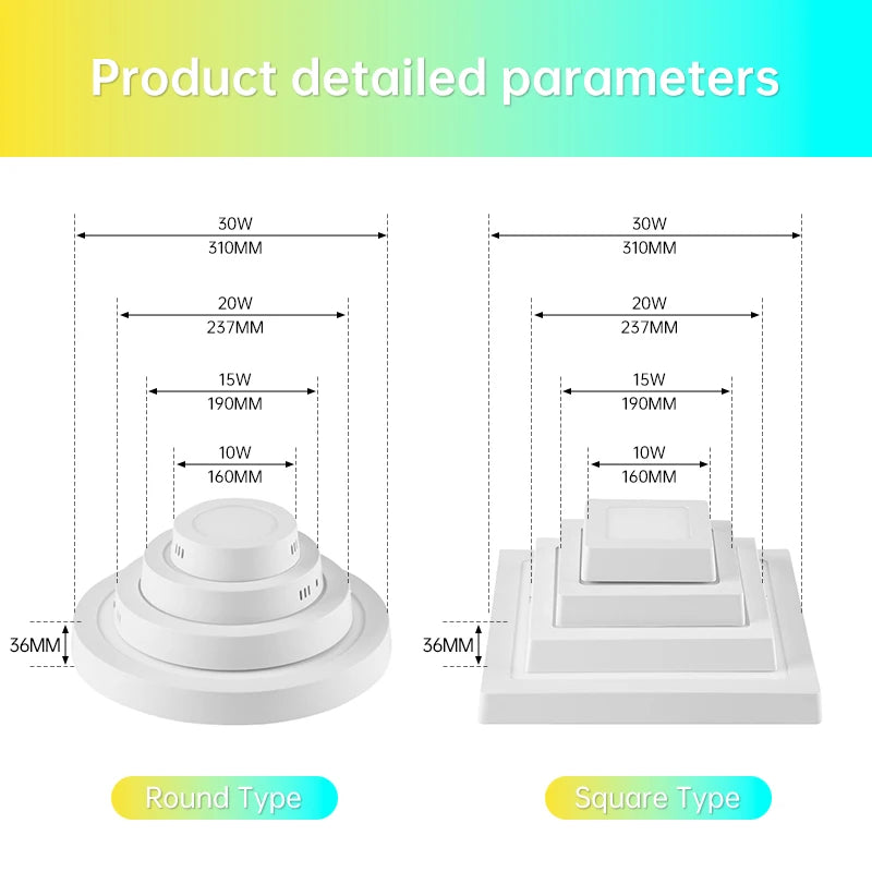 plafonnier à panneau led ultra fin pour intérieur