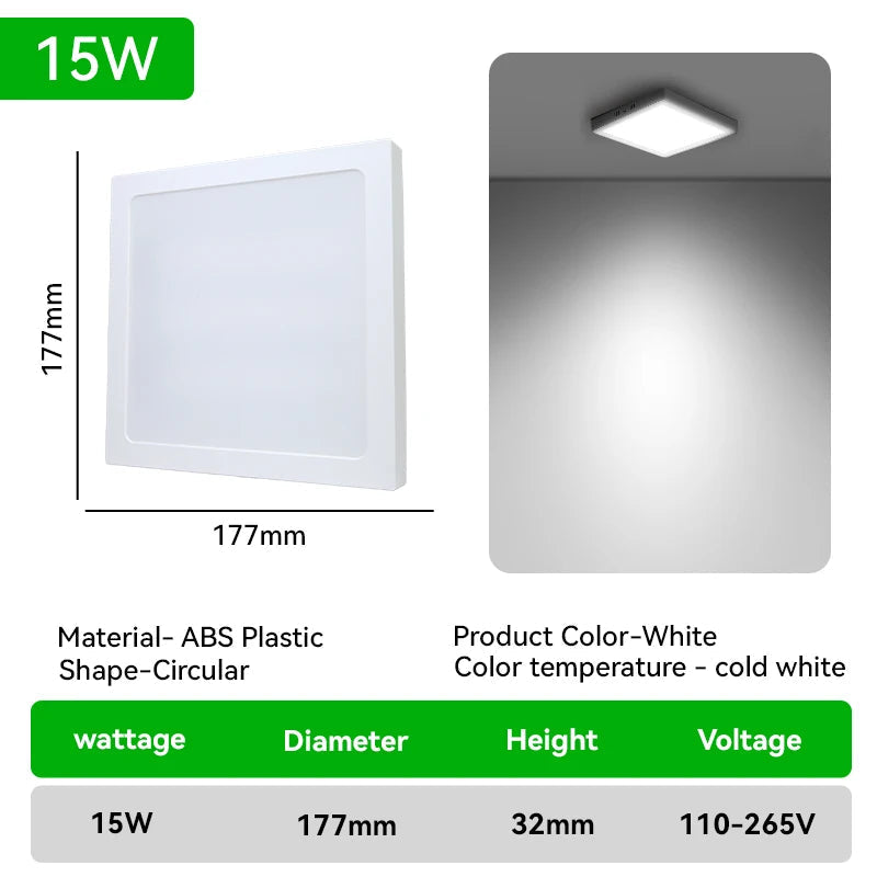 plafonnier à panneau led ultra fin pour intérieur