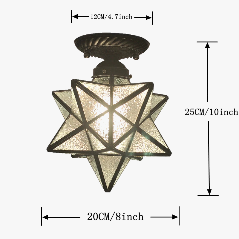 plafonnier pentagramme moderne éclairage étoile pour couloir ou entrée