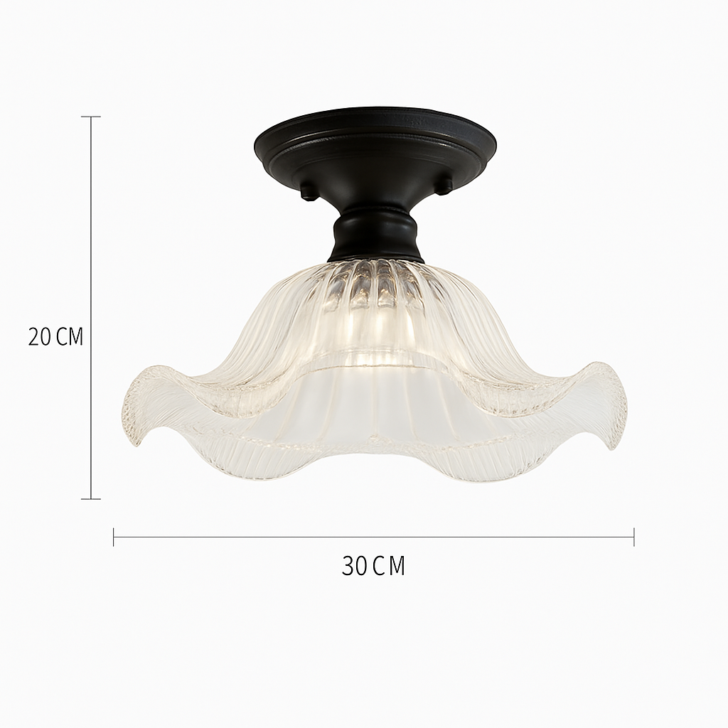 plafonnier rétro américain avec couvercle en verre pour décoration créative