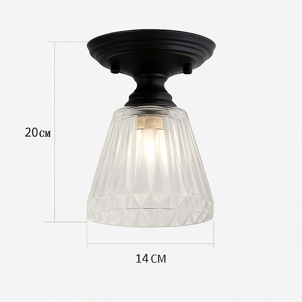 plafonnier rétro américain avec couvercle en verre pour décoration créative