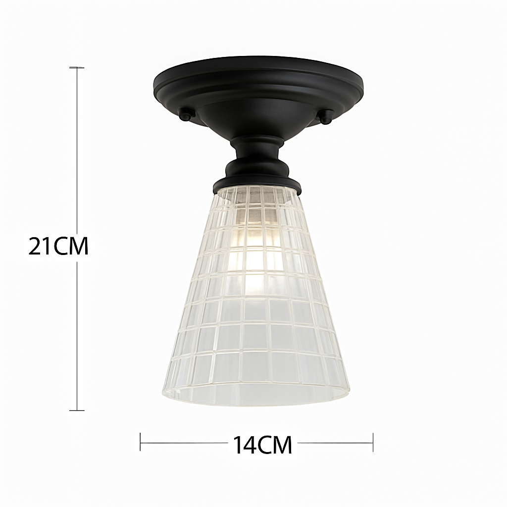 plafonnier rétro américain avec couvercle en verre pour décoration créative