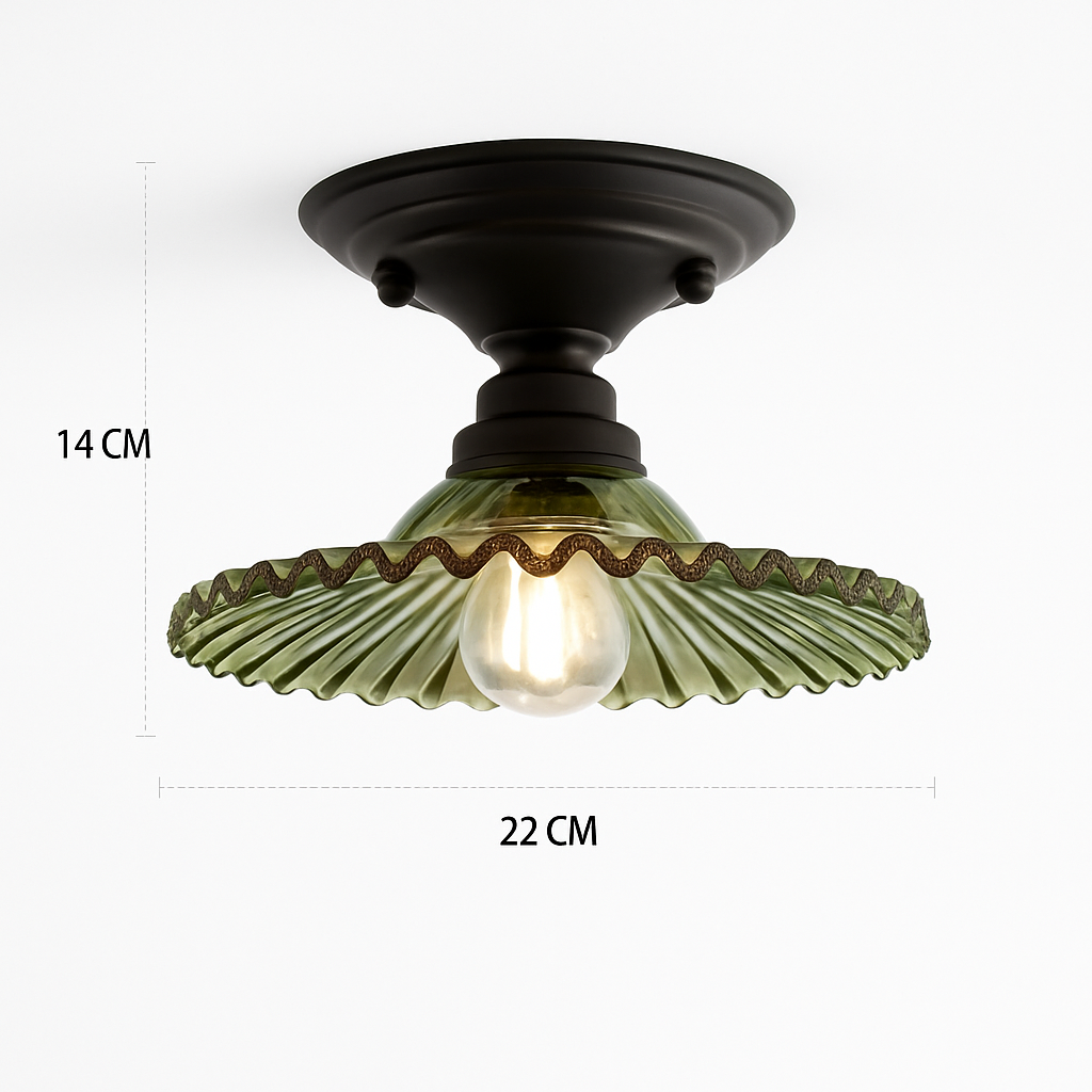 plafonnier rétro américain avec couvercle en verre pour décoration créative