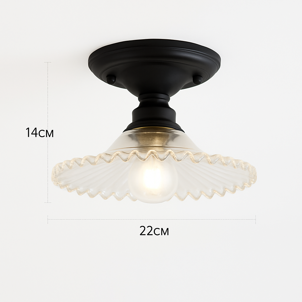 plafonnier rétro américain avec couvercle en verre pour décoration créative