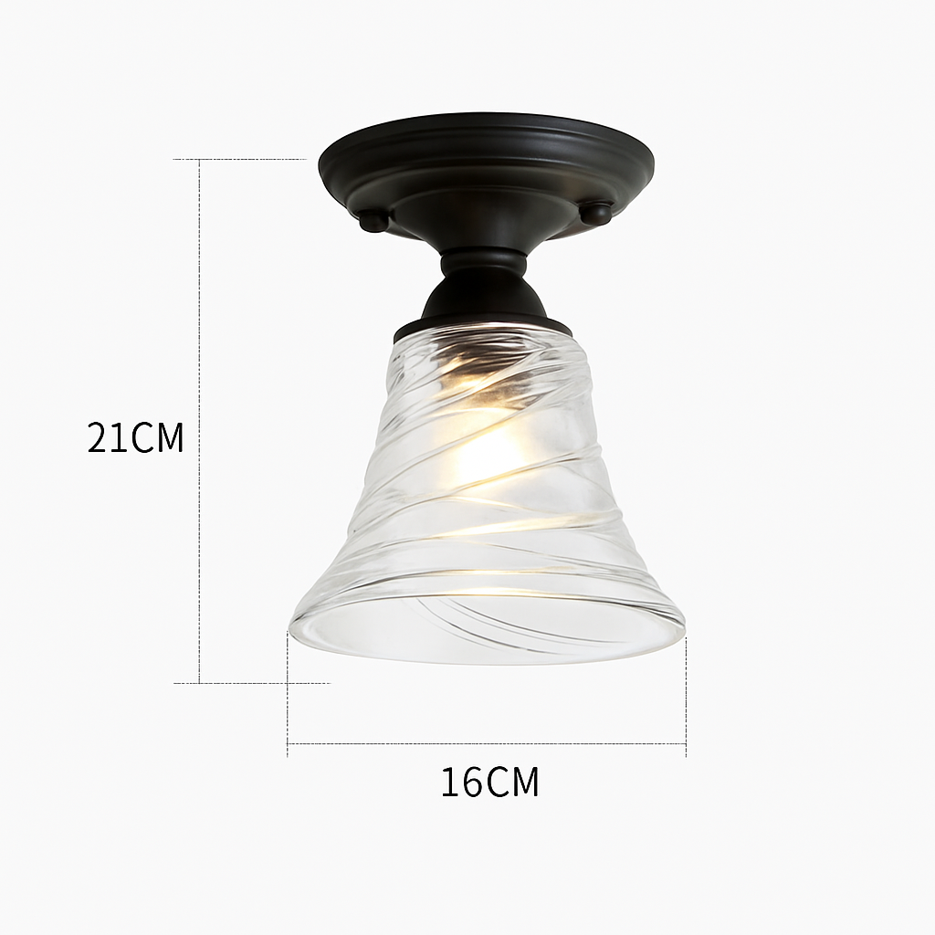 plafonnier rétro américain avec couvercle en verre pour décoration créative