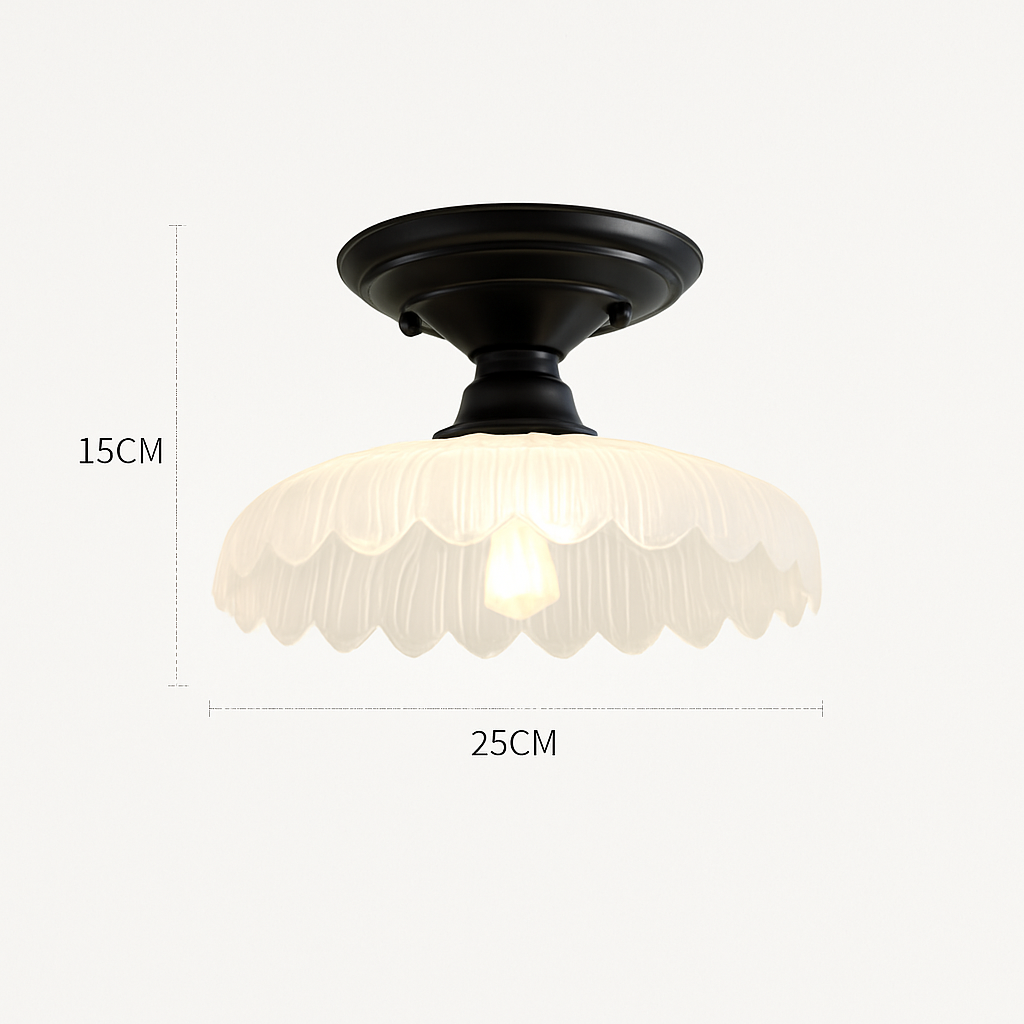 plafonnier rétro américain avec couvercle en verre pour décoration créative