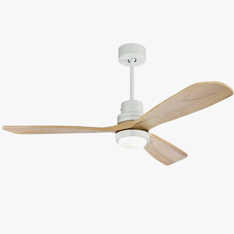 plafonnier rétro en bois avec ventilateur intégré et lumière led