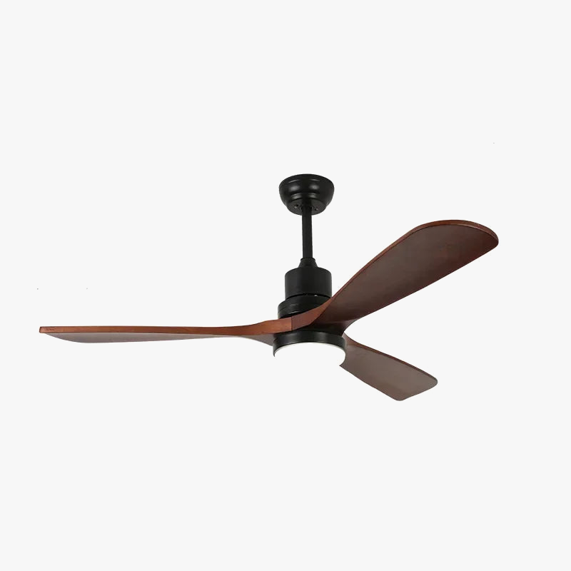 plafonnier rétro en bois avec ventilateur intégré et lumière led