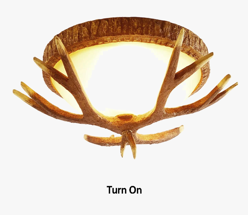 plafonnier rétro en bois de cerf style campagnard américain