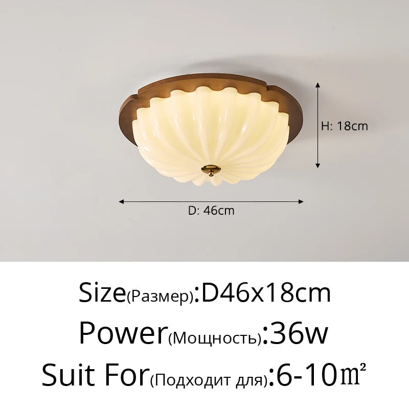 plafonnier rétro en bois massif style médiéval pour protection des yeux