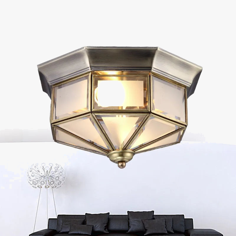 plafonnier rétro en cuivre style américain pour intérieur élégant