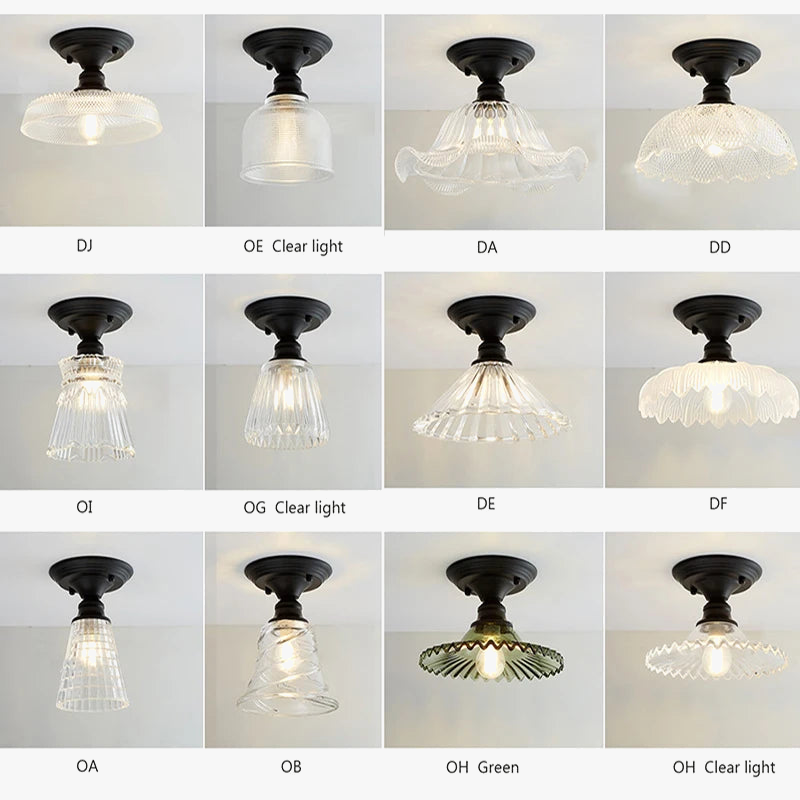 plafonnier rétro en verre pour décoration originale et créative