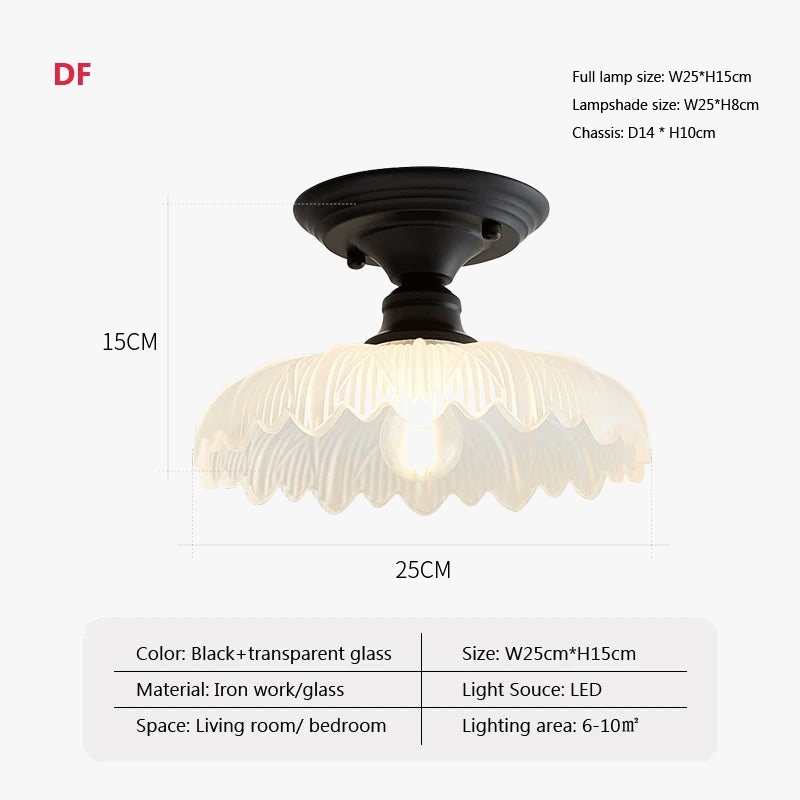 plafonnier rétro en verre pour décoration originale et créative