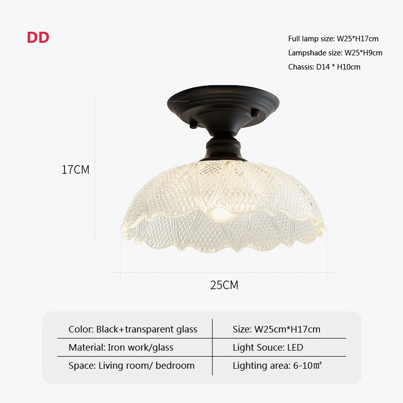 plafonnier rétro en verre pour décoration originale et créative