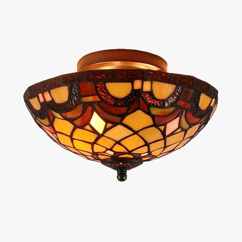 plafonnier rétro européen en verre pour un éclairage chic