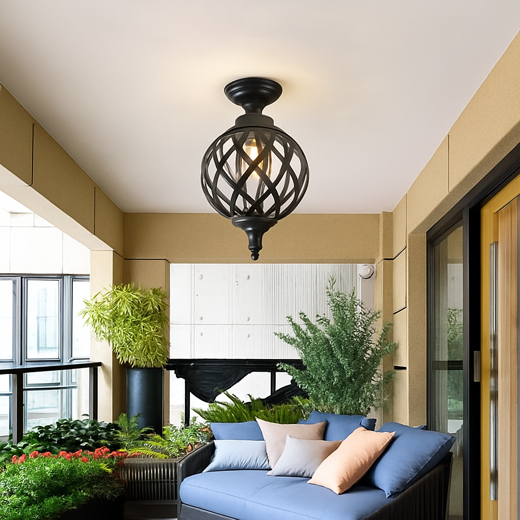 plafonnier rétro extérieur étanche style européen américain pour espaces extérieurs