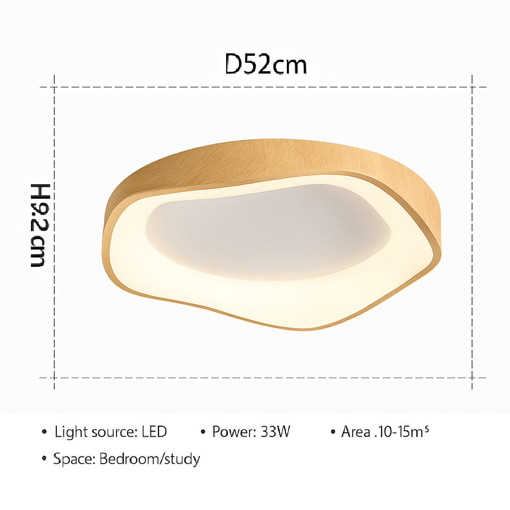 Plafonnier rond en bois au design moderne