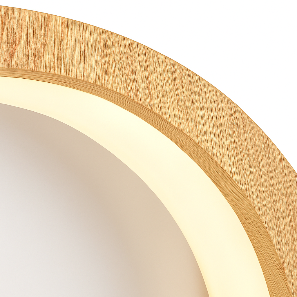 Plafonnier rond en bois au design moderne
