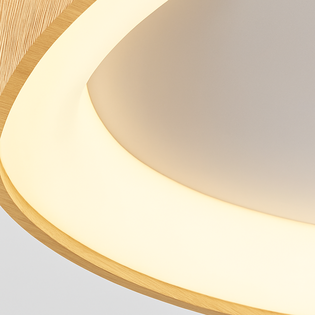 Plafonnier rond en bois au design moderne