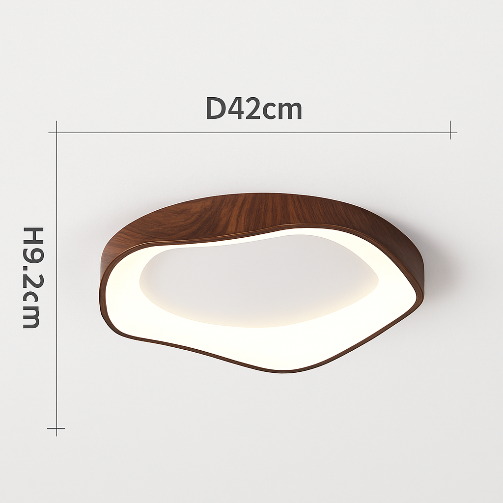 Plafonnier rond en bois au design moderne