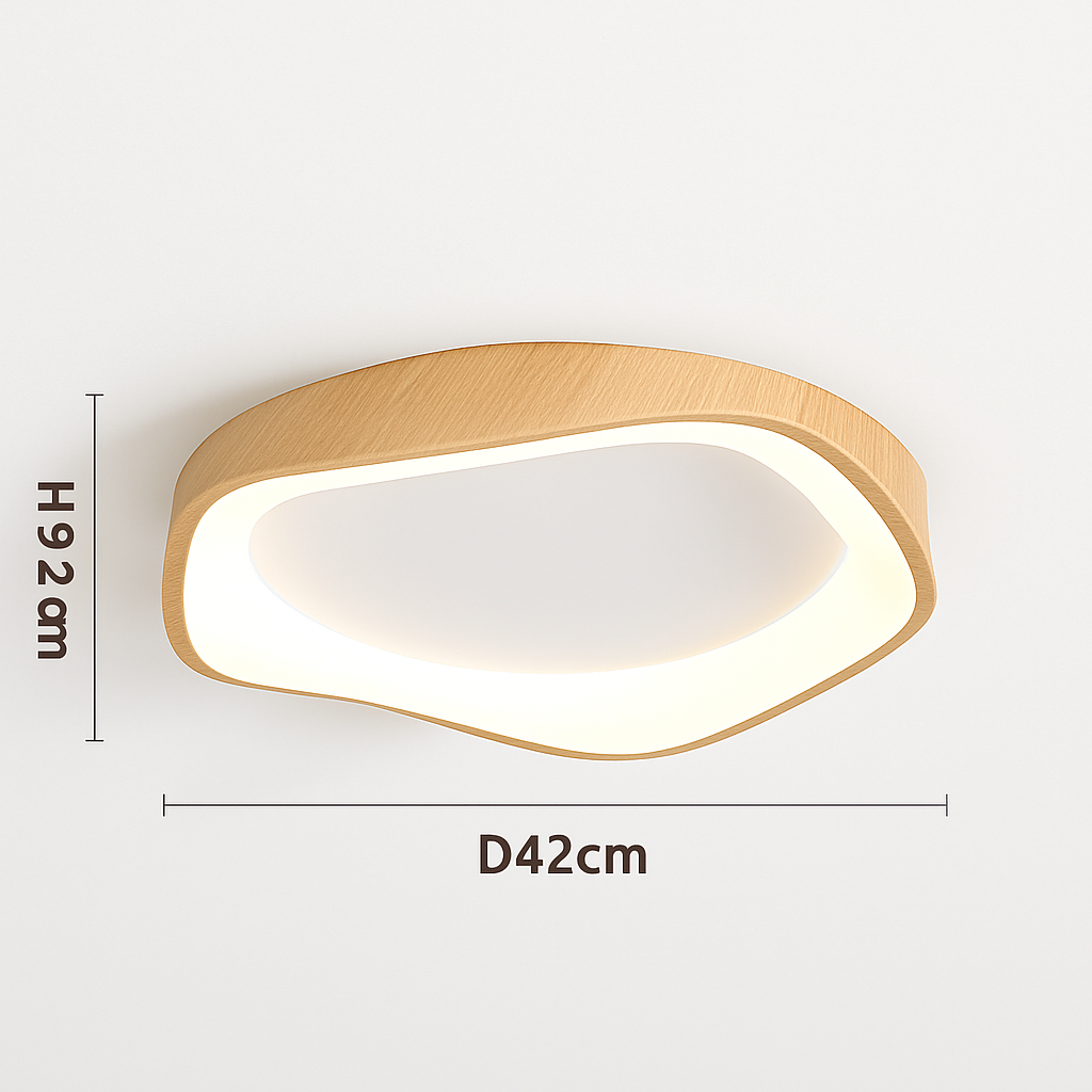 Plafonnier rond en bois au design moderne