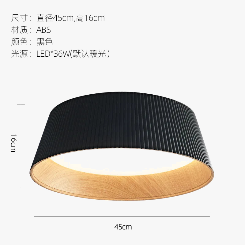 plafonnier rond en bois wabi sabi design minimaliste pour intérieur