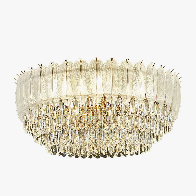plafonnier rond en cristal luxe éclairage led pour intérieur