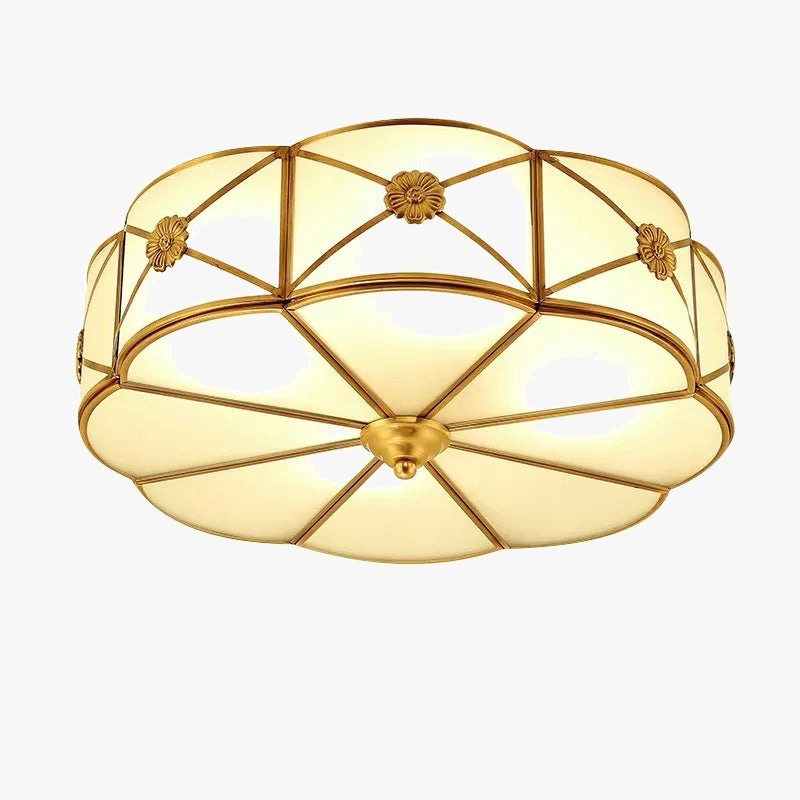 plafonnier rond en cuivre pour éclairage intérieur élégant
