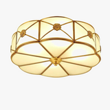 plafonnier rond en cuivre pour éclairage intérieur élégant