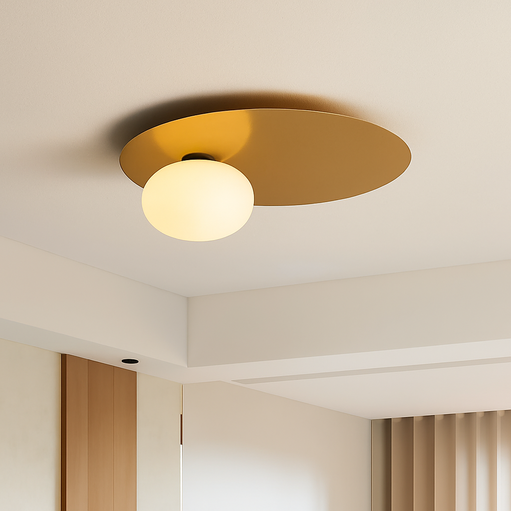 plafonnier rond en métal moderne pour