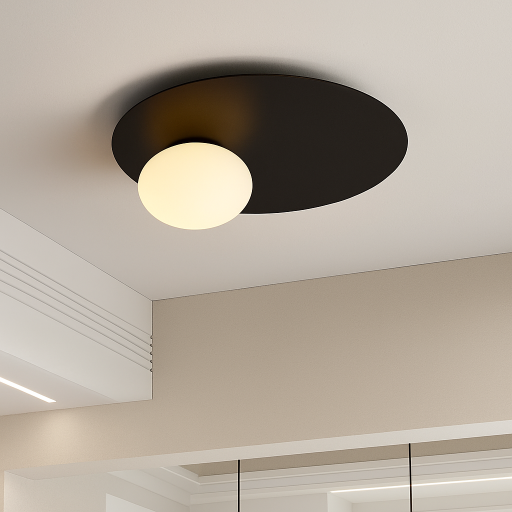 plafonnier rond en métal moderne pour