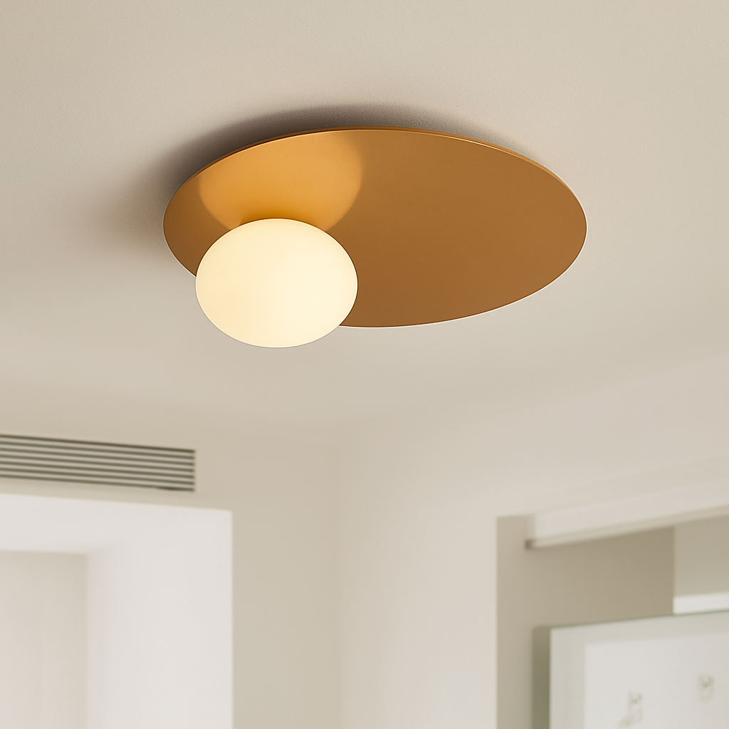 plafonnier rond en métal moderne pour