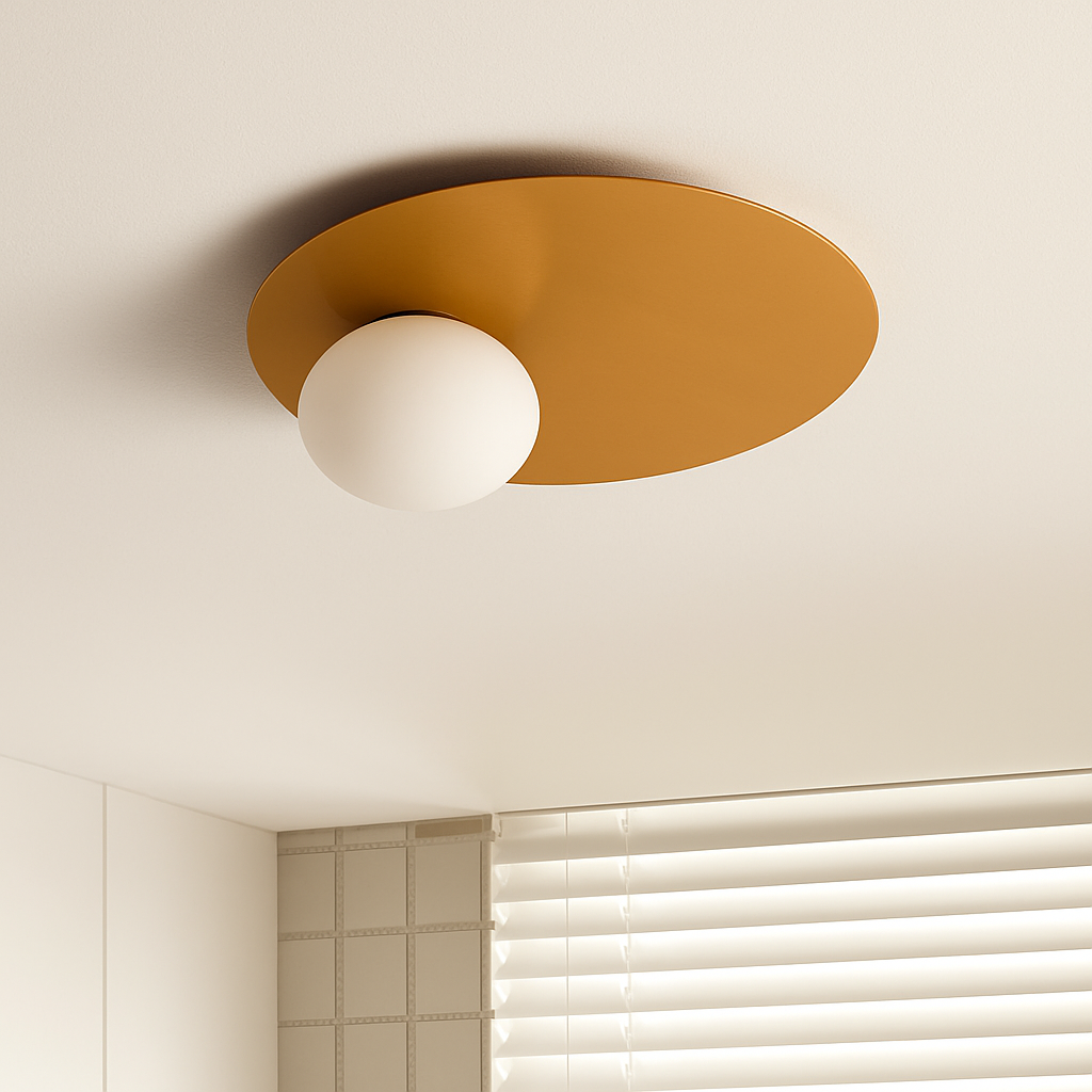 plafonnier rond en métal moderne pour