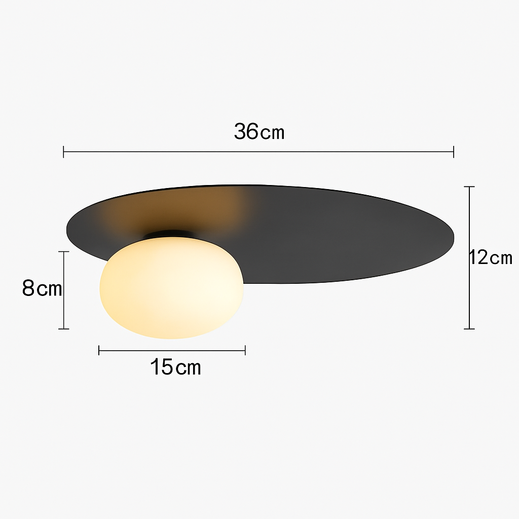 plafonnier rond en métal moderne pour