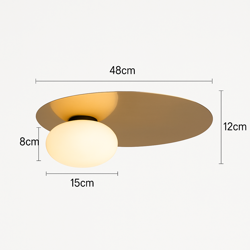 plafonnier rond en métal moderne pour