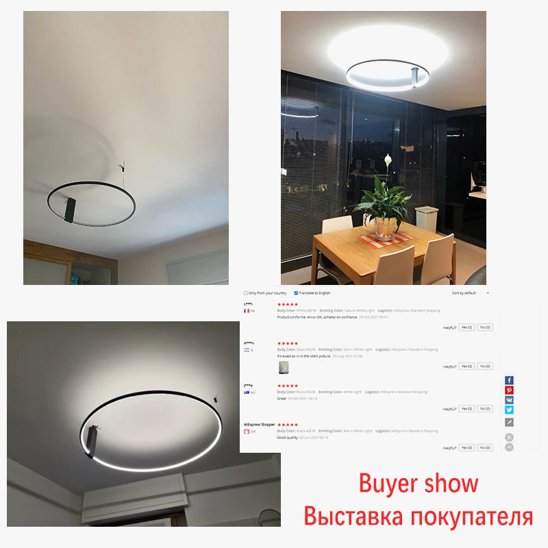 plafonnier rond led design scandinave en métal et aluminium décoratif