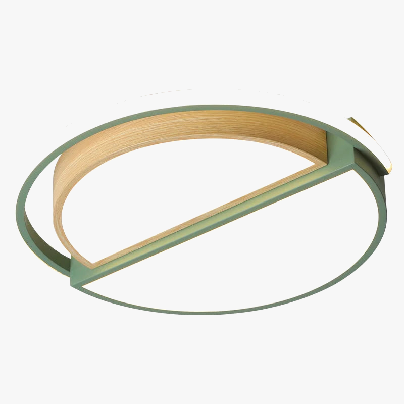 plafonnier rond minimaliste moderne en bois avec lampes led