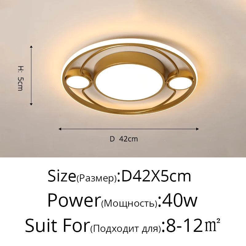 plafonnier rond or led avec télécommande pour toutes les pièces