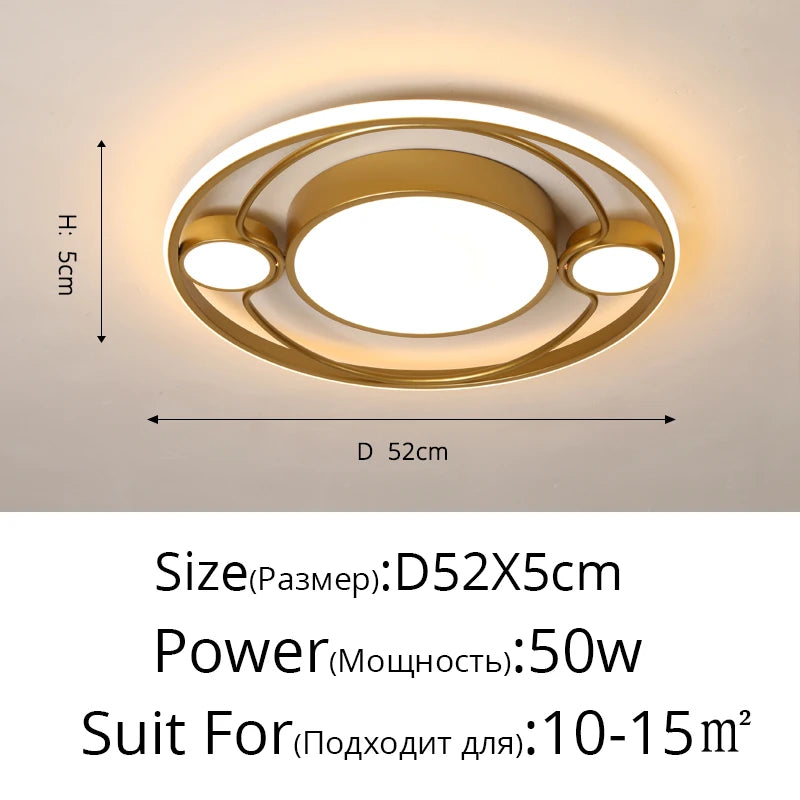 plafonnier rond or led avec télécommande pour toutes les pièces
