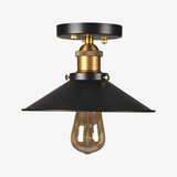 Plafonnier rustique vintage en métal noir et doré