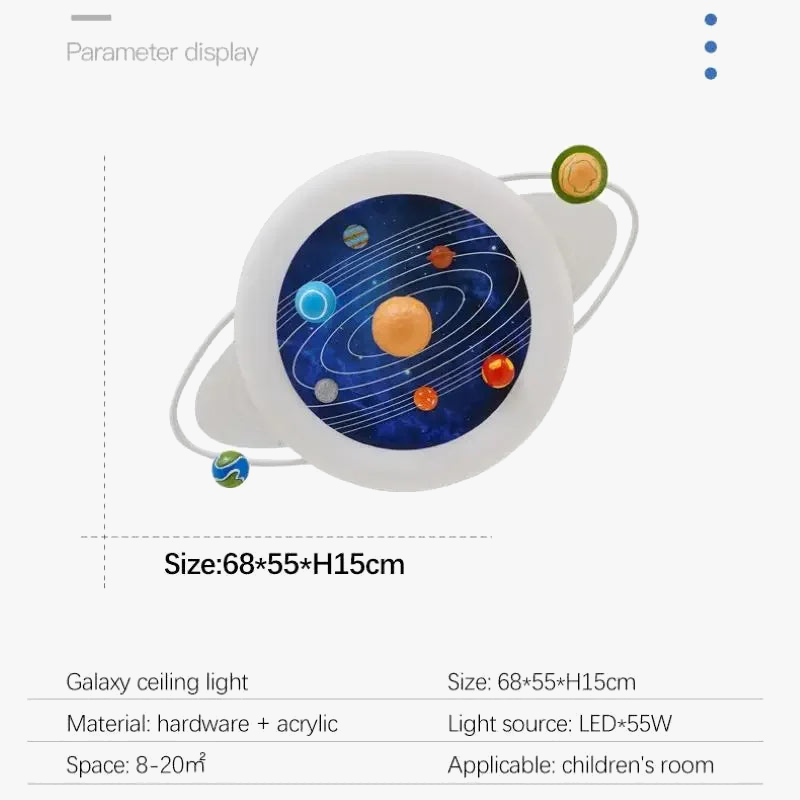 plafonnier sandyha pour enfants avec astronautes et planètes led