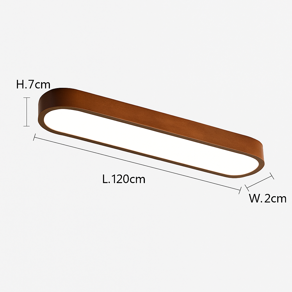 Plafonnier scandinave LED rectangulaire angles ronds Agara