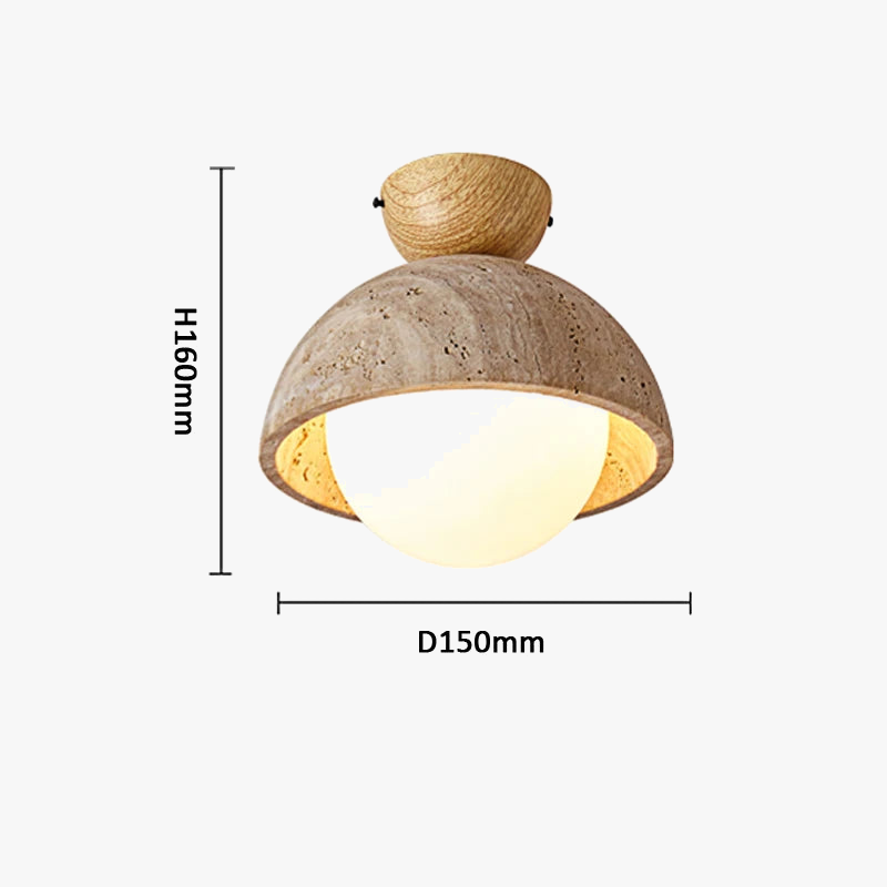 plafonnier scandinave travertin wabi sabi led marbre