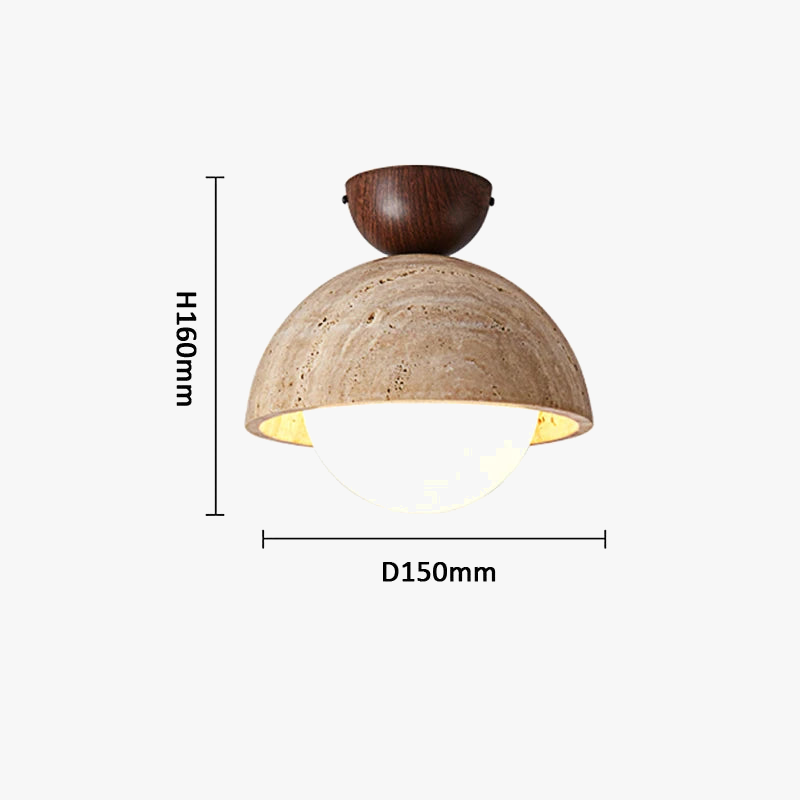 plafonnier scandinave travertin wabi sabi led marbre