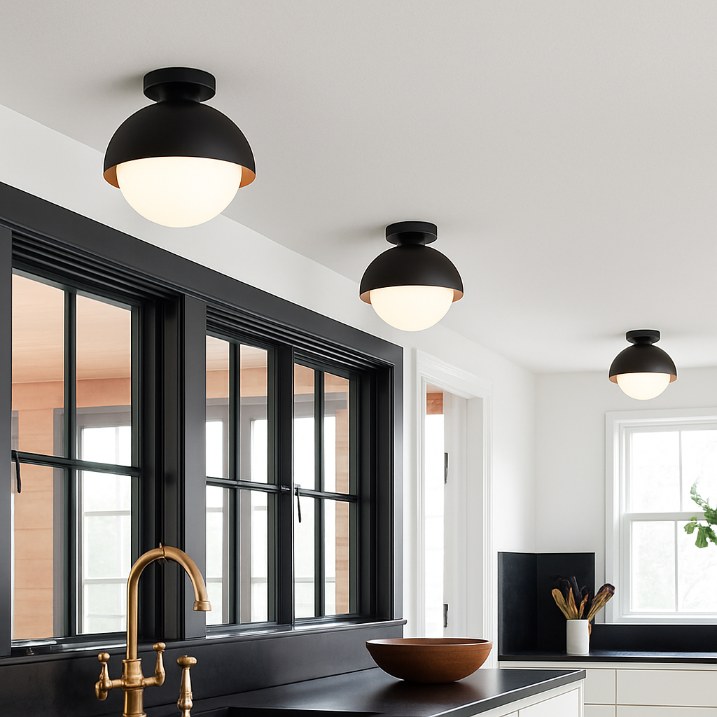 plafonnier semi-encastré led design moderne luminaire décoratif d'intérieur