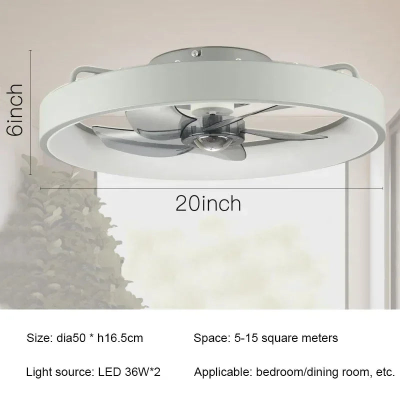 plafonnier silencieux avec lumière et ventilateur moderne