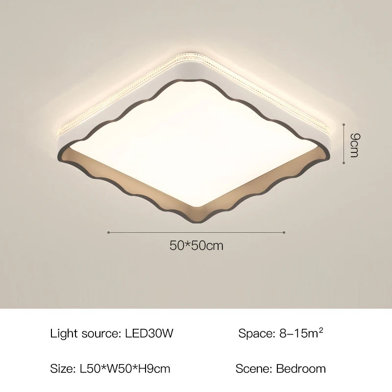 plafonnier simple en forme de vague pour décoration intérieure